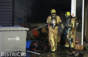 Veel schade aan bedrijfspand na nachtelijke brand Laan van ’t Haantje Rijswijk