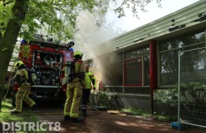 Weer brand in voormalige school A. Kortekaasplantsoen Den Haag
