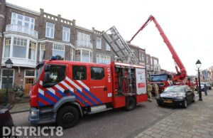Brand op dak van woning na werkzaamheden Frankenstraat Den Haag