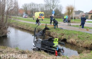 Paard en wagen te water; twee gewonden Abtswoude Schipluiden