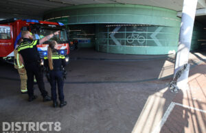 Brandweer ingezet na beschadigde steunpilaar van Prins Bernhardviaduct Den Haag