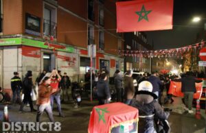 ME grijpt in na winst Marokko op het WK Schilderswijk Den Haag