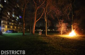 Deelscooter in brand Debussystraat Delft