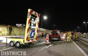 Bestuurder aangehouden na botsing tegen pijlwagen A12 Nootdorp