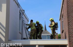 Kleine brand op het dak tijdens werkzaamheden Stationsstraat Pijnacker