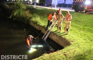 Brandweer rukt uit voor aangetroffen Go Sharing scooter in het water Maartensdijklaan Den Haag