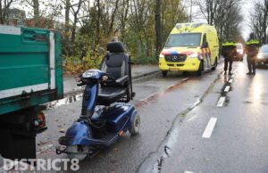 Vrouw op scootmobiel gewond na aanrijding met aanhanger van vrachtwagen Buitenhofdreef Delft