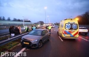 Automobilist raakt lichtgewond na eenzijdig ongeval A13 Delft