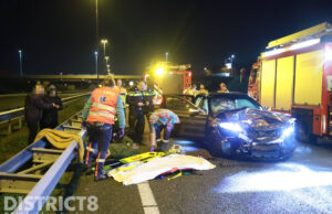Meerdere gewonden na zware aanrijding A13 Delft