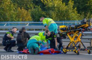 Motorrijder gaat onderuit en raakt gewond A20 Maasland