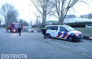 Persoon belandt in het water door harde wind Madame Curielaan Rijswijk