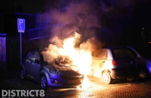 Geparkeerde auto zwaar beschadigd na brand Willem Marisstraat Rijswijk