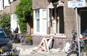 Voorgevel stort in elkaar tijdens werkzaamheden Maastrichtsestraat Den Haag