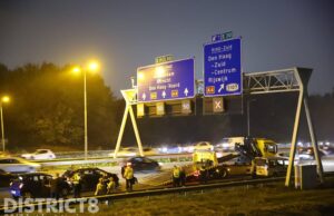 Flinke file door ongeval tussen meerdere voertuigen A13 Den Haag