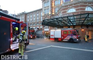 Brandweer groots uitgerukt voor brand in Grand Hotel Amrath Kurhaus Gevers Deynootplein Den Haag