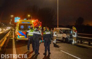 Automobilist rijdt door na ongeval A20 Maassluis