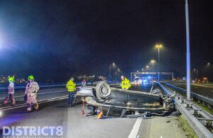 Bestuurder (35) aangehouden die er vandoor ging na ernstig ongeval A20 Maassluis