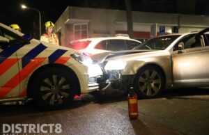 Wilde achtervolging eindigt in crash tegen politieauto Wenckebachstraat Den Haag