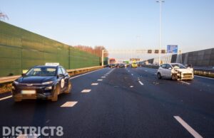 Chaos op de A20 door ongeval en afsluiting A20 Vlaardingen