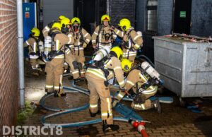 Grote brand door brandende oven in loods Calandstraat Schiedam