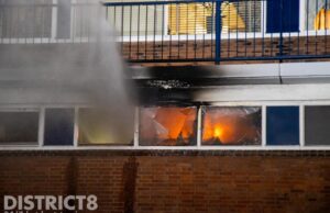 Uitslaande brand in kelderbox mogelijk aangestoken Havendijk Schiedam