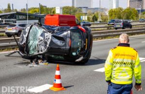Snelweg dicht na ongeval A16 Rotterdam