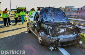 Tunnelbuis dicht na forse aanrijding A4 Vlaardingen / Schiedam