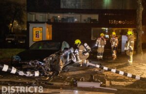 Bestuurder aangehouden na eenzijdig ongeval met Tesla Terbregseweg Rotterdam