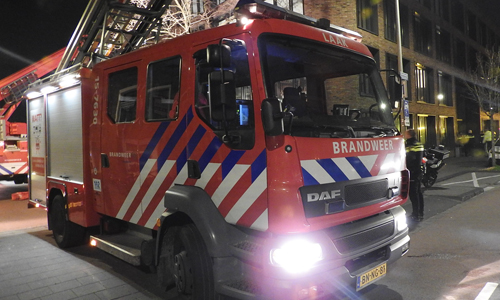 23 maart Brand in spouwmuur appartementencomplex Hoefkade Den Haag