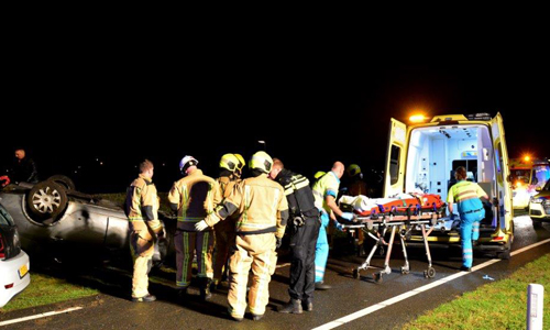 29 januari Auto belandt op zijn kop N470 Zoetermeer