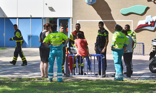 25 augustus Brandweer bevrijdt kindje uit speeltoestel Kerkenbos Zoetermeer