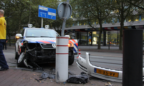 26 augustus Gepantserde Politiewagen total-loss Korte Voorhout Den Haag