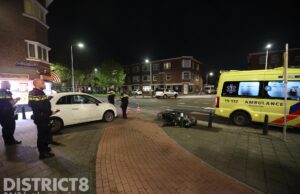 Scooterrijder gewond aan been na aanrijding met auto Zuiderparklaan Den Haag