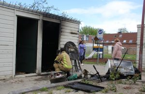 Schuurtje verwoest door brand Doctor H.E. van Gelderlaan Den Haag