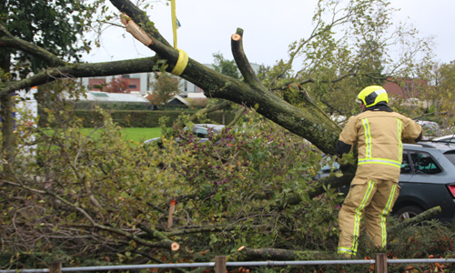 5 oktober Geparkeerde auto beschadigd door omgevallen boom Hoofdstraat De Lier