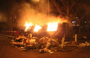 Brand in papiercontainer Haringkade Katwijk