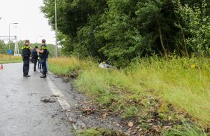 Auto raakt van de weg en belandt in berm oprit A20 bij Maasland
