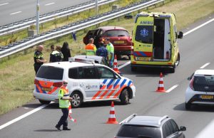 File op de rijksweg na aanrijding A4 Schipluiden