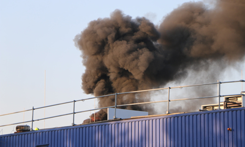 14 september Flinke brand op het dak van Makro Schieweg Delft
