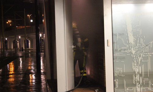 3 april HTM hokje in brand Stationsplein Voorburg