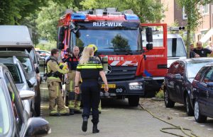 Aannemers ontdekken gaslek in voortuin woning C.T. Storklaan Rijswijk