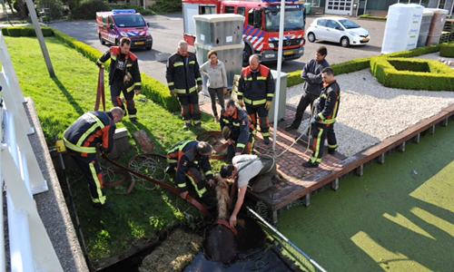 3 mei Brandweer inzet voor te water geraakt paard Hazerswoude