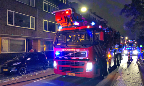 12 september Forse brand in bovenwoning Lange Nieuwstraat Schiedam