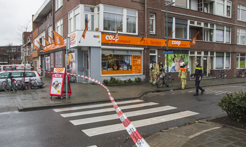 4 april Supermarkt tijdelijk dicht door gaslek Rembrandtlaan Schiedam