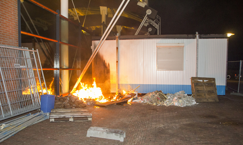 13 september Dixi in brand tegen metrostation P.J. Troelstralaan Schiedam