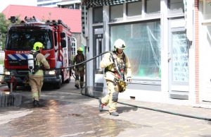 Brand op het dak Kloosterplaats Schiedam