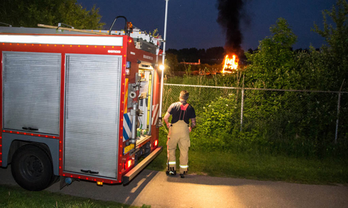 27 mei Graafmachine op gemeentewerf in brand Kooikersweg Vlaardingen