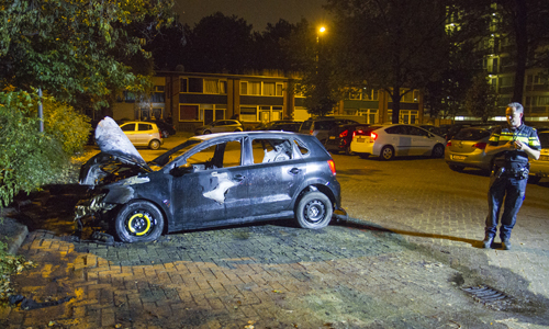 24 juli Auto gestript en in brand gestoken Johan Braakensiekstraat Schiedam