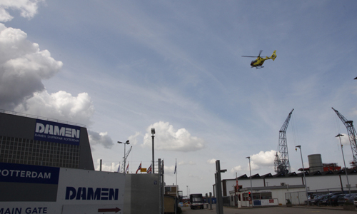 26 juli Traumahelikopter ingezet voor onwelwording Admiraal de Ruyterstraat Schiedam
