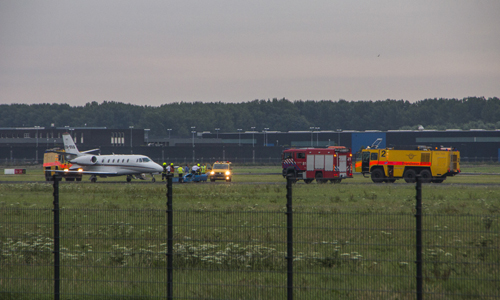 30 juli Noodlanding op Rotterdam the Hague airport Rotterdam